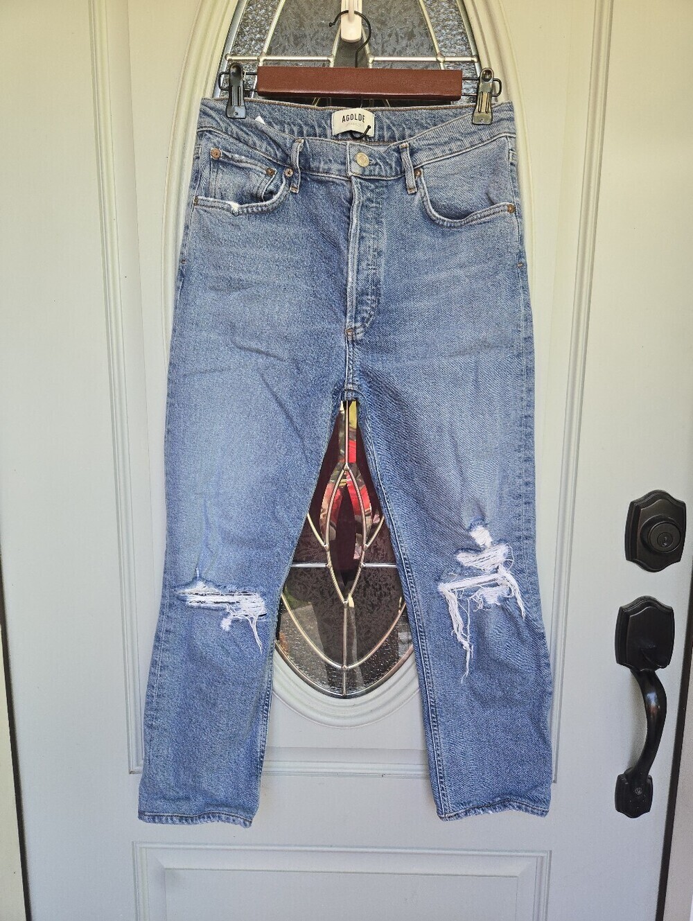 AGOLDE Riley High Rise Straight Crop Jeans Light Wash